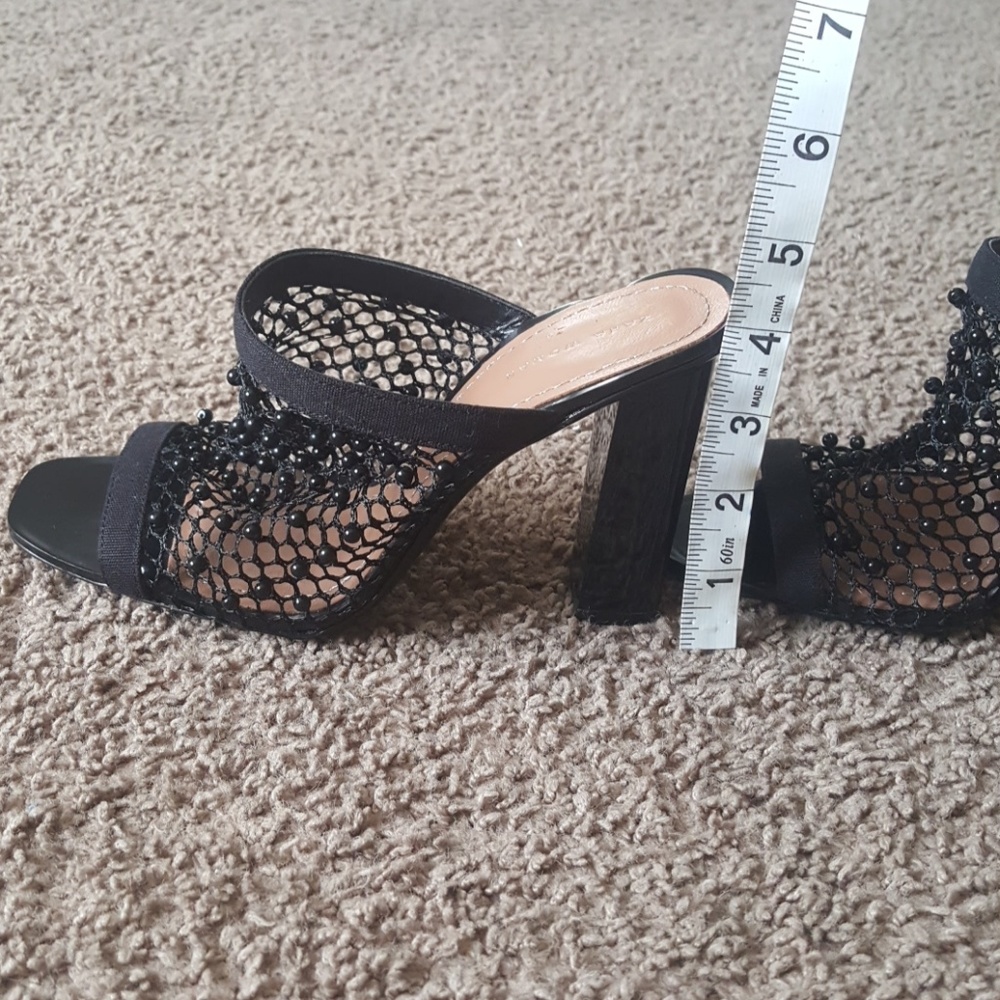 SOLD! ZaraMuleNettedBeadedHeels - Picture 7 of 8